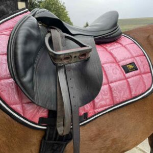 Palazzo Pink Florentine Saddle Pad – Luxury Everyday CC/Jump  Pad with Timeless Baroque Design