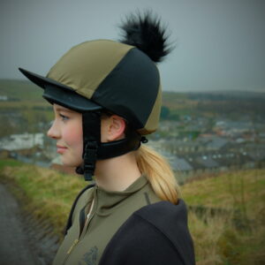 Olive & Black Riding Hat Silk